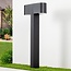 2-light outdoor floor lamp Simone with two round heads - black