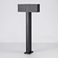 2-light outdoor floor lamp Simone with two square heads - black