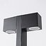 2-light outdoor floor lamp Simone with two square heads - black