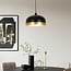 Industrial pendant light Zelta - black with gold details
