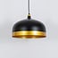 Industrial pendant light Zelta - black with gold details