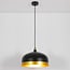 Industrial pendant light Zelta - black with gold details