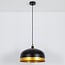 Industrial pendant light Zelta - black with gold details