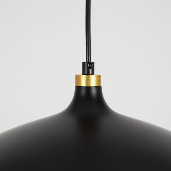 Industrial pendant light Zelta - black with gold details
