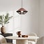 pendant light Aiva - semi-open slatted shade in coffee brown