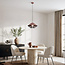 pendant light Aiva - semi-open slatted shade in coffee brown