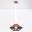 pendant light Aiva - semi-open slatted shade in coffee brown
