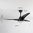 Black Wieke ceiling fan with LEDs and adjustable colour temperature