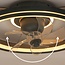 Ceiling fan Ikaros - black with clear blades and adjustable colour temperature