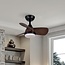 Compact ceiling fan Vietor incl. LED and remote control - black with dark brown
