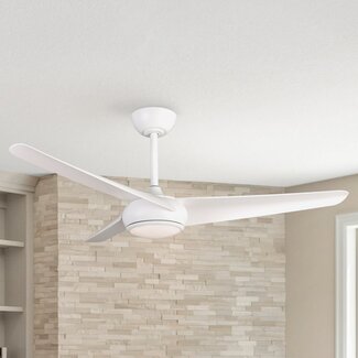Ceiling fan, White, including LED and remote control - Angin
