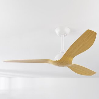Iska Ceiling Fan in warm beech wood colour with remote control