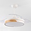 Ceiling fans with light and 3 fold-out blades, Vjetar - white with wood effect