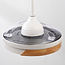 Ceiling fans with light and 3 fold-out blades, Vjetar - white with wood effect