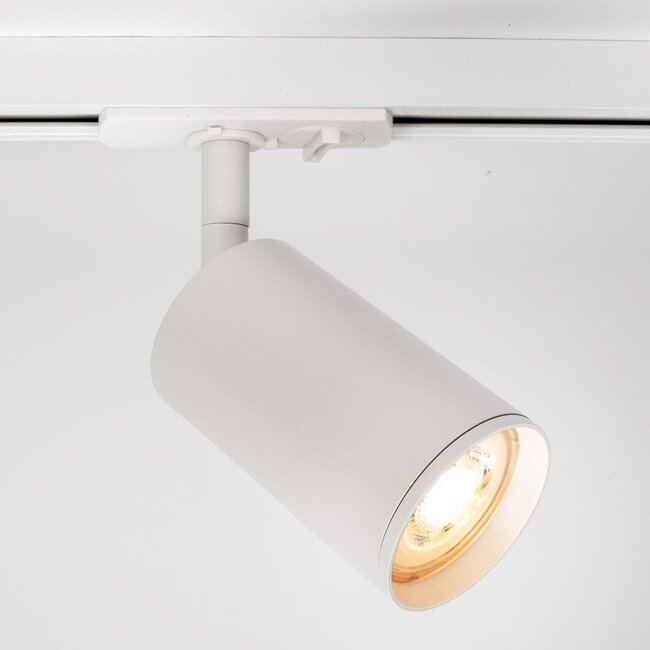 Modern 1.5 metre single-phase track lighting system with Jill spotlights - White