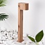 Industrial standing outdoor lamp with wood effect, 50 cm - Simone