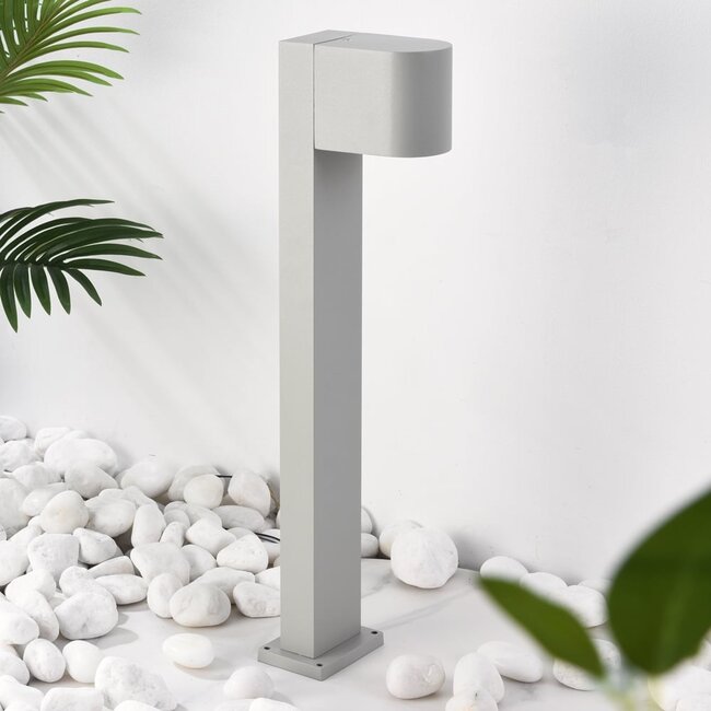 Industrial standing outdoor lamp, grey, 50 cm - Simone