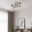 Caleb ceiling lamp, 4-light - Smoked glass with Mirror effect