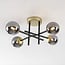 4-light ceiling light Caleb - mirrored smoked glass
