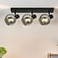 ceiling light Detroit - smoked glass and black steel