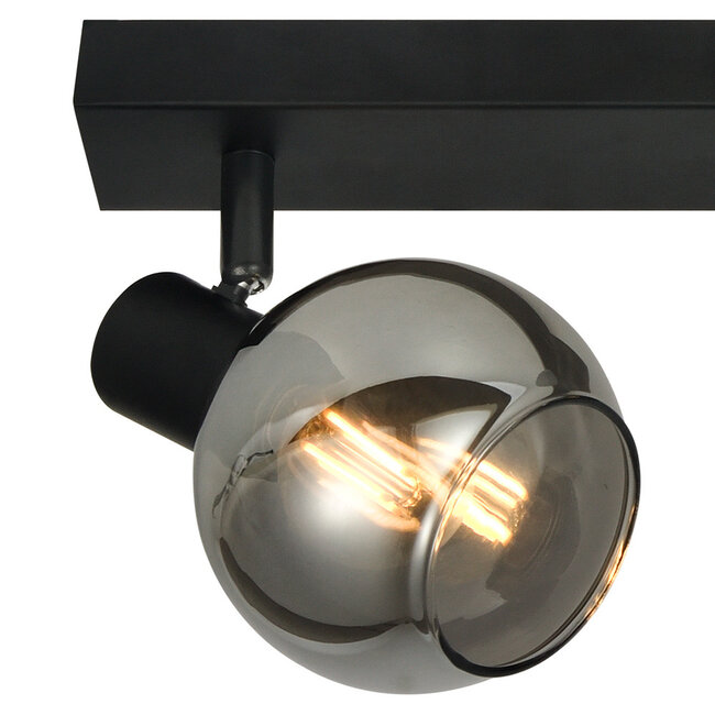 Detroit ceiling lamp with smoked glass and Mirror effect