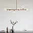 6-light pendant light Aster - gold with clear glass globes