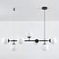 7-light pendant light Hepta - opal glass and black
