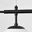 7-light pendant light Hepta - opal glass and black