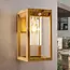 Solar outdoor wall light Lumi with sensor - wood effect