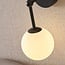 2-light wall light Runda - opal glass and black