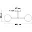 2-light wall light Runda - opal glass and black