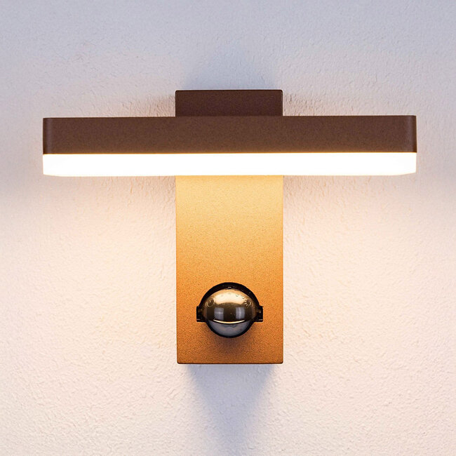 Wall light Roberto with sensor - rust brown