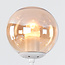 Designer pendant lighting with white frame and amber glass spheres - Hepta