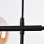 7-light pendant light Hepta - amber glass and black