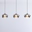 3-step dimmable 3-light pendant light Vive - smoked glass
