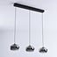 3-step dimmable 3-light pendant light Vive - smoked glass