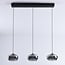 3-step dimmable 3-light pendant light Vive - smoked glass