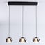 3-step dimmable 3-light pendant light Vive - smoked glass