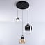 3-step dimmable 3-light Art Deco pendant light Ceylin - various glass colours