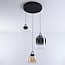 3-step dimmable 3-light Art Deco pendant light Ceylin - various glass colours