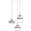 3-step dimmable 3-light Art Deco pendant light Ceylin - various glass colours
