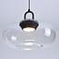 3-step dimmable pendant light Aylin - oval clear glass and black
