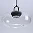 3-step dimmable pendant light Aylin - oval clear glass and black