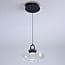 3-step dimmable pendant light Aylin - oval clear glass and black