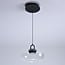 3-step dimmable pendant light Aylin - oval clear glass and black