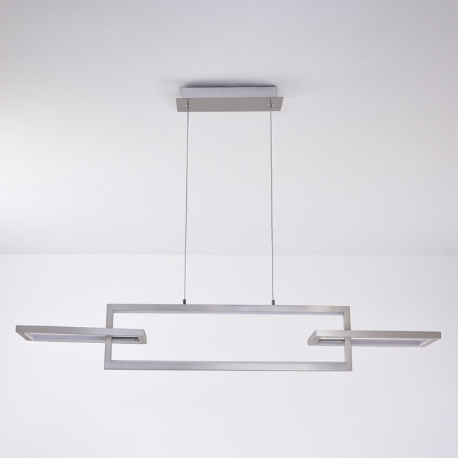 Modern 3-step dimmable pendant light Aya - nickel with integrated LED