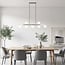 7-light pendant light Syv - milk-white glass globes