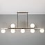 7-light pendant light Syv - milk-white glass globes