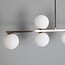 7-light pendant light Syv - milk-white glass globes