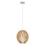 Wooden pendant light Trae - spherical open frame